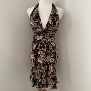 Black and gold cocktail dress